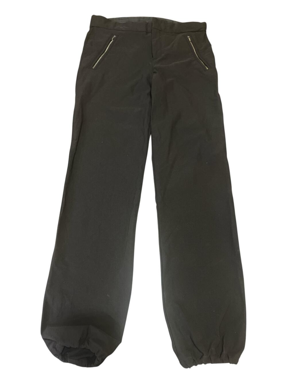 Athleta Wander Straight Pants-Women-6T-Black-Diagonal Zip front Pockets-EUC-23